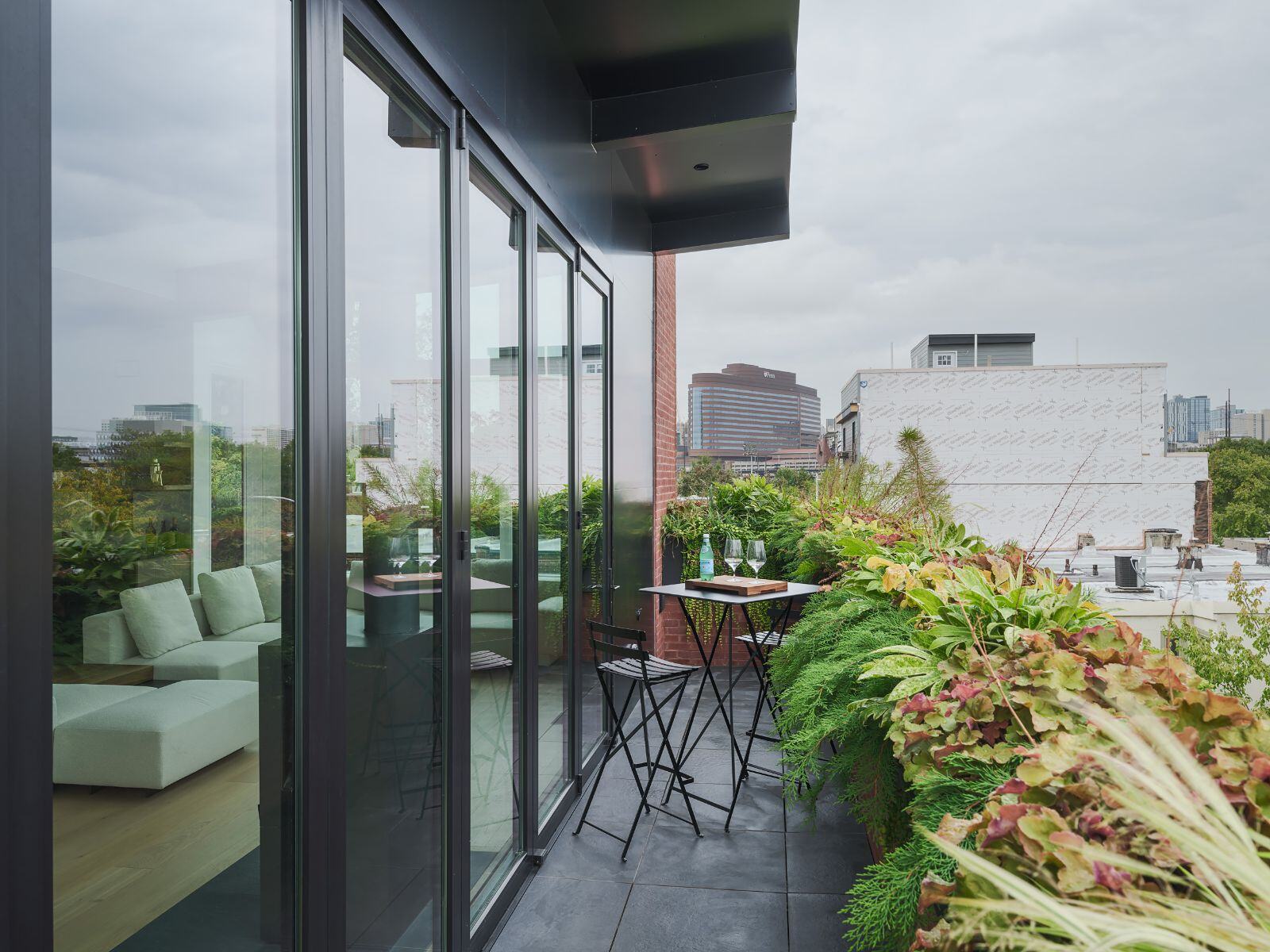 fitler square new home construction outside seating area