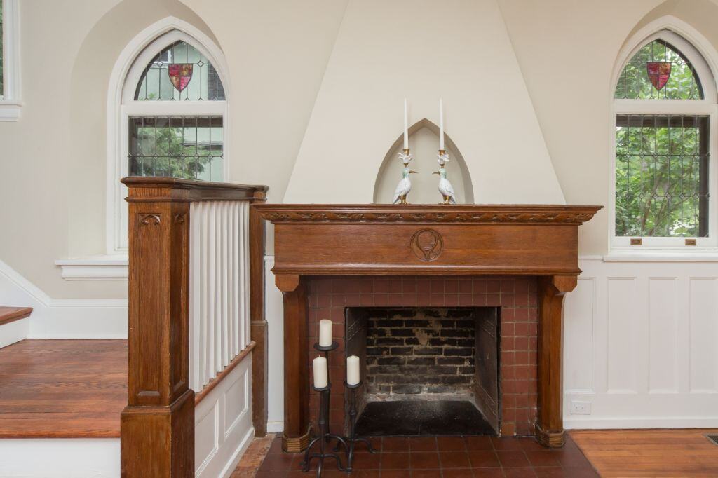 Lincoln drive renovation fireplace view